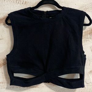 UO Silence & Noise Open Back Mock Neck Crop Top